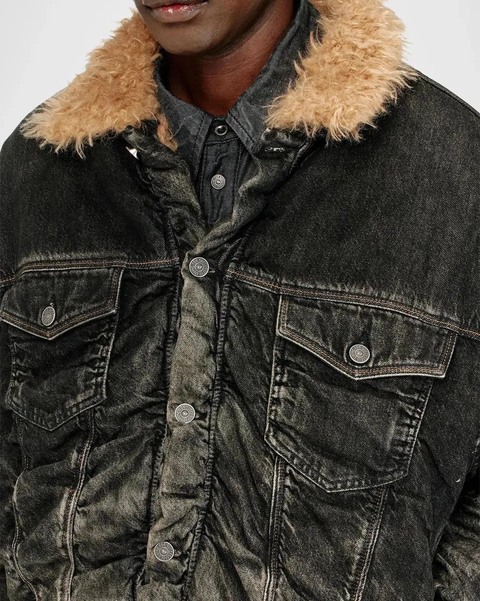 Diesel Curly Faux-Fur Collar Denim Jacket | Thumbnail 5 Diesel Curly Faux-Fur Collar Denim Jacket | Thumbnail 5