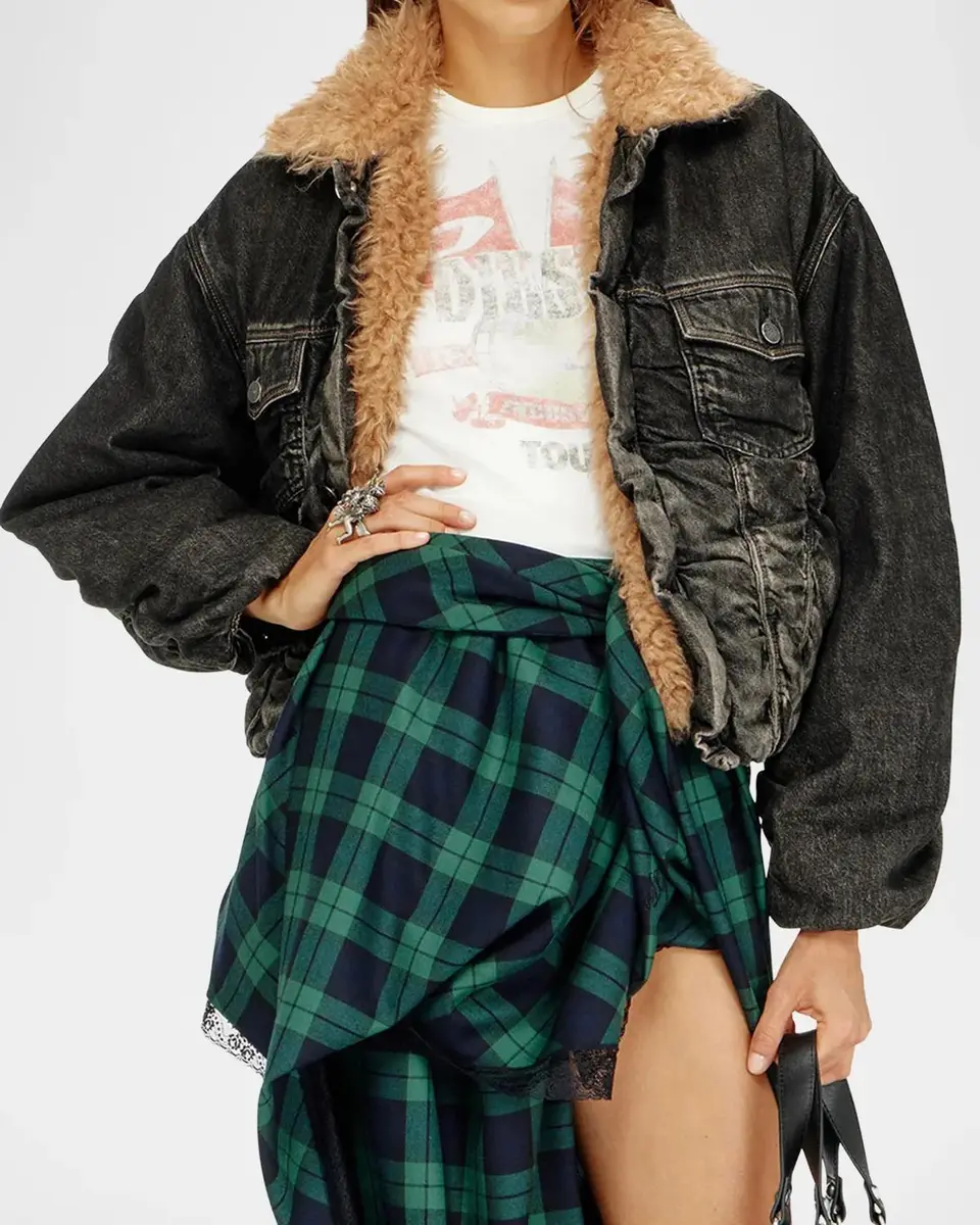 Diesel Curly Faux-Fur Collar Denim Jacket | Thumbnail 6 Diesel Curly Faux-Fur Collar Denim Jacket | Thumbnail 6