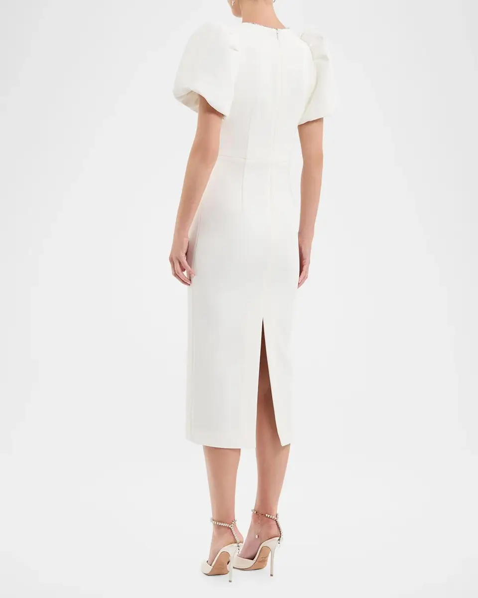 Rebecca Vallance Dreamer Cutout Bow-Front Crepe Midi Dress | Thumbnail 3