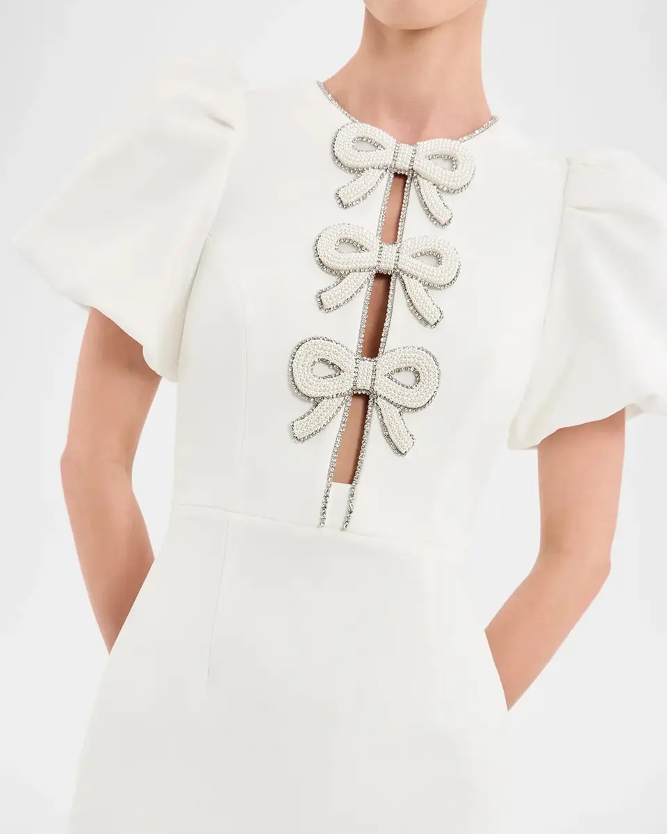 Rebecca Vallance Dreamer Cutout Bow-Front Crepe Midi Dress | Thumbnail 5