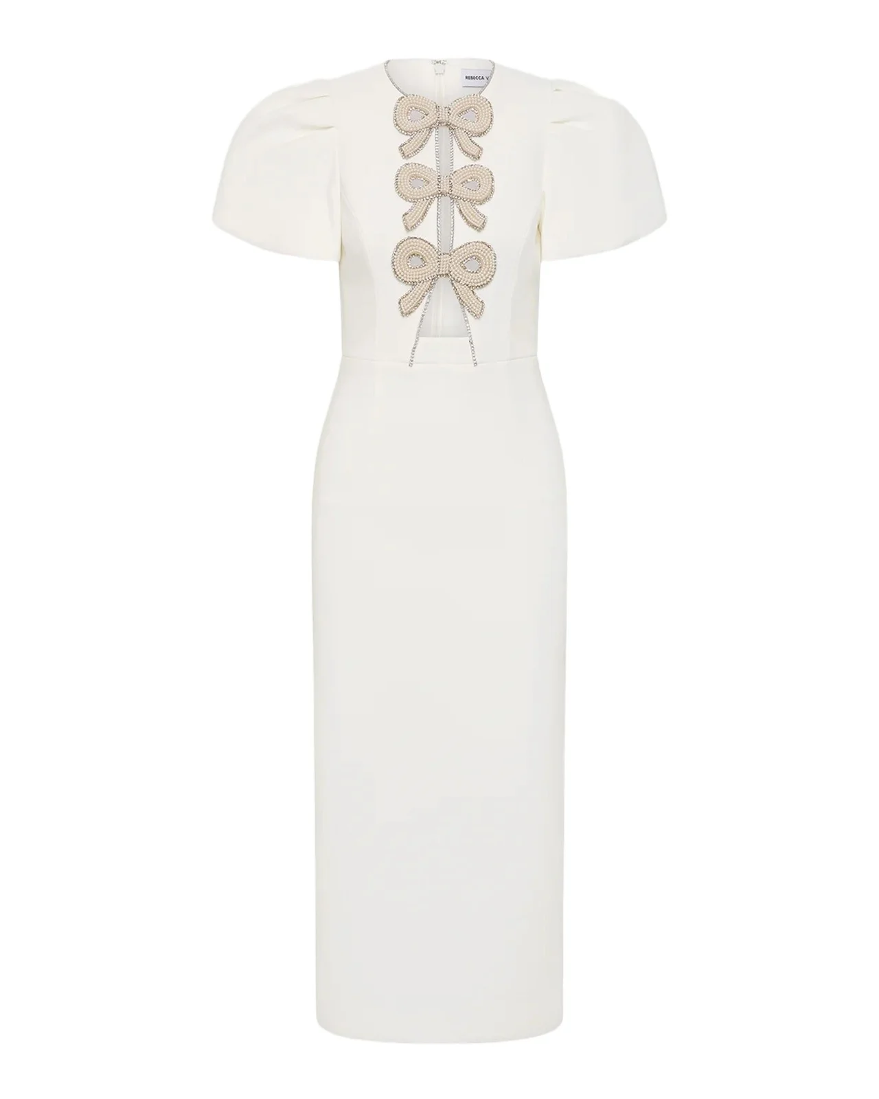 Dreamer Cutout Bow-Front Crepe Midi Dress Dreamer Cutout Bow-Front Crepe Midi Dress