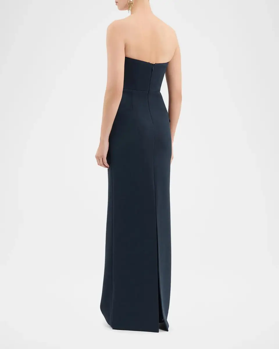 Rebecca Vallance Fresa Embellished-Trim Crepe Column Gown | Thumbnail 3 Rebecca Vallance Fresa Embellished-Trim Crepe Column Gown | Thumbnail 3
