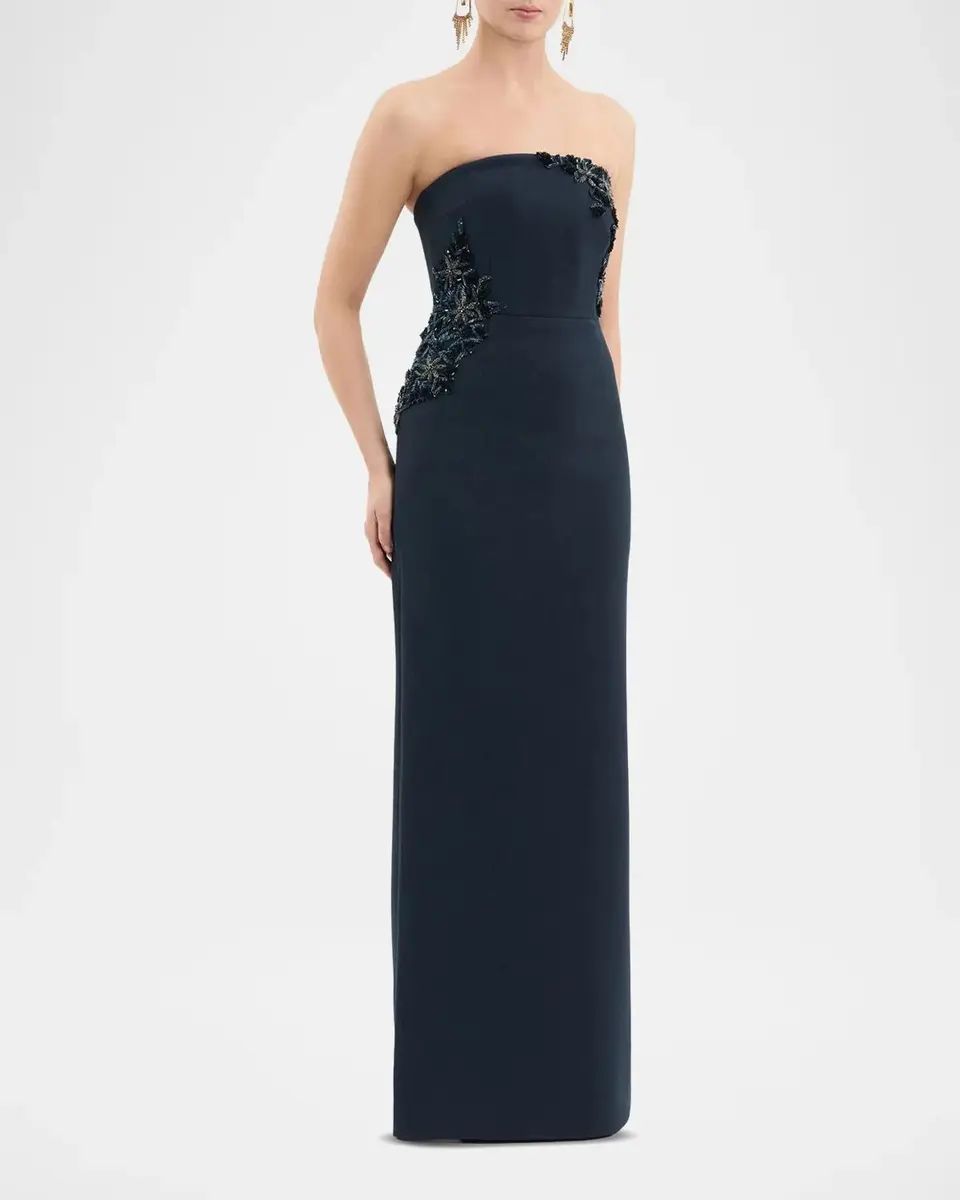 Rebecca Vallance Fresa Embellished-Trim Crepe Column Gown | Thumbnail 7 Rebecca Vallance Fresa Embellished-Trim Crepe Column Gown | Thumbnail 7