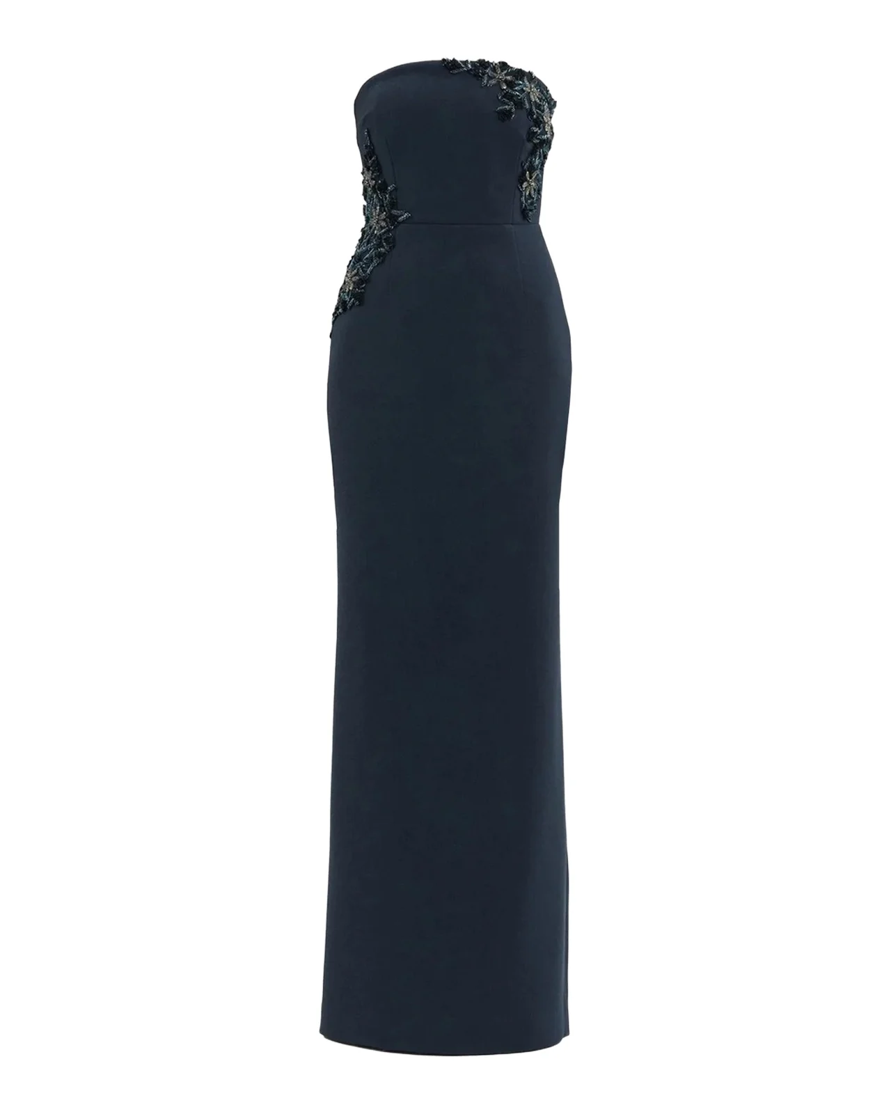 Fresa Embellished-Trim Crepe Column Gown Fresa Embellished-Trim Crepe Column Gown