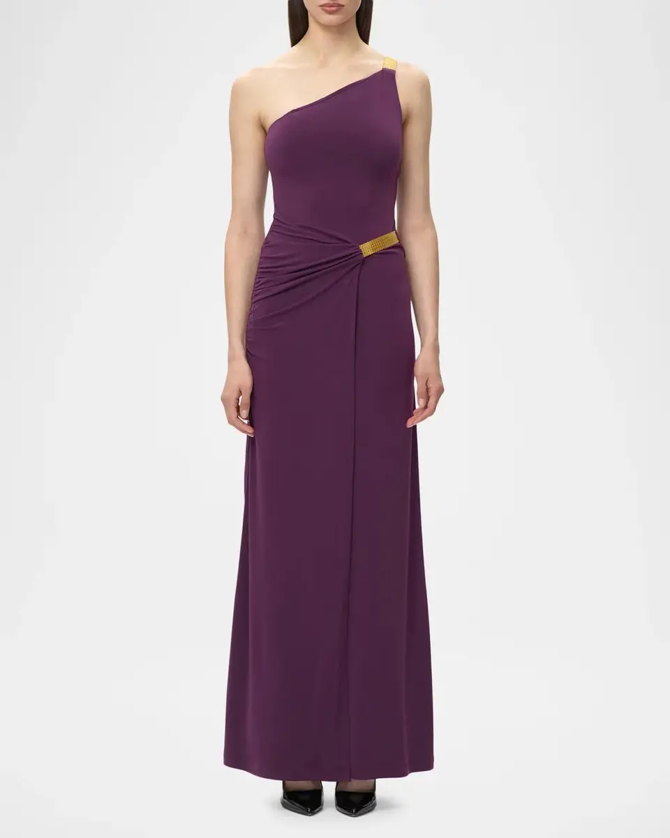 Hervé Léger The Teresa Draped One-Shoulder Gown | Thumbnail 4