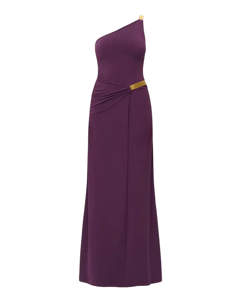 Hervé Léger The Teresa Draped One-Shoulder Gown