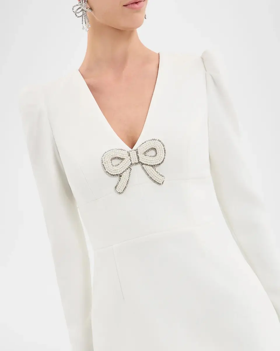 Rebecca Vallance Dreamer Bow-Embellished Crepe Mini Dress | Thumbnail 5 Rebecca Vallance Dreamer Bow-Embellished Crepe Mini Dress | Thumbnail 5