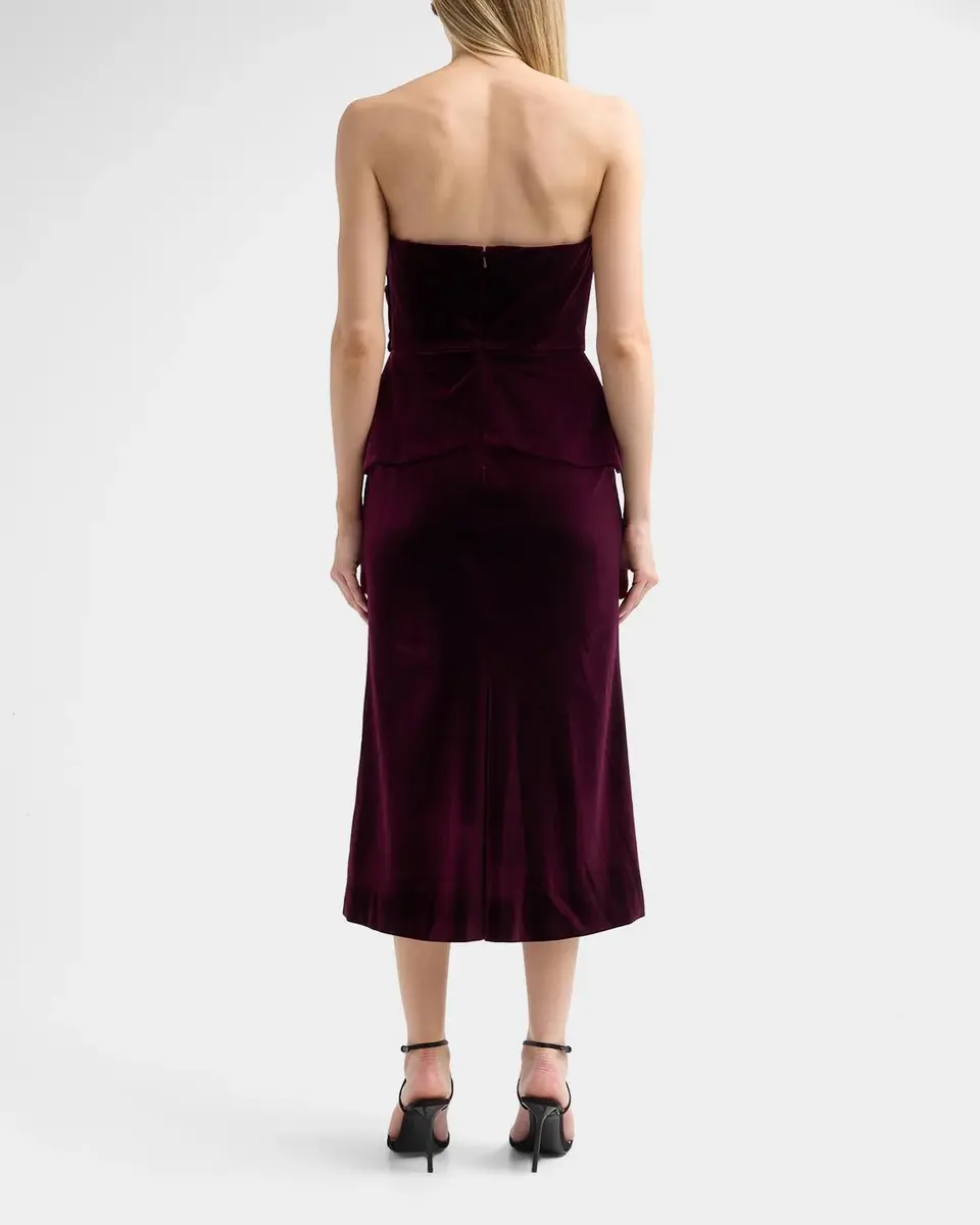 THEIA Kelsey Sculpted Velvet Midi Dress | Thumbnail 3 THEIA Kelsey Sculpted Velvet Midi Dress | Thumbnail 3