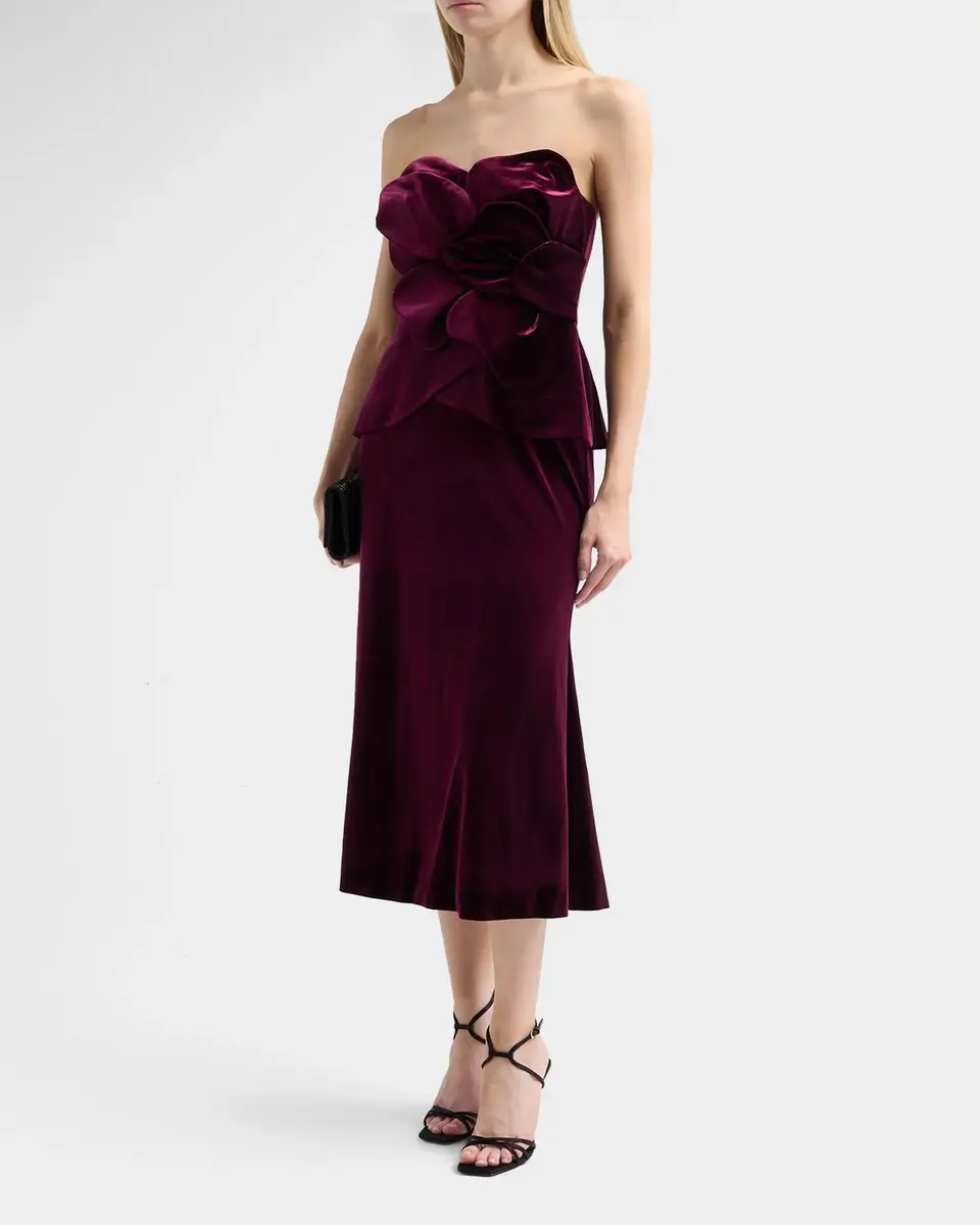 THEIA Kelsey Sculpted Velvet Midi Dress | Thumbnail 4 THEIA Kelsey Sculpted Velvet Midi Dress | Thumbnail 4