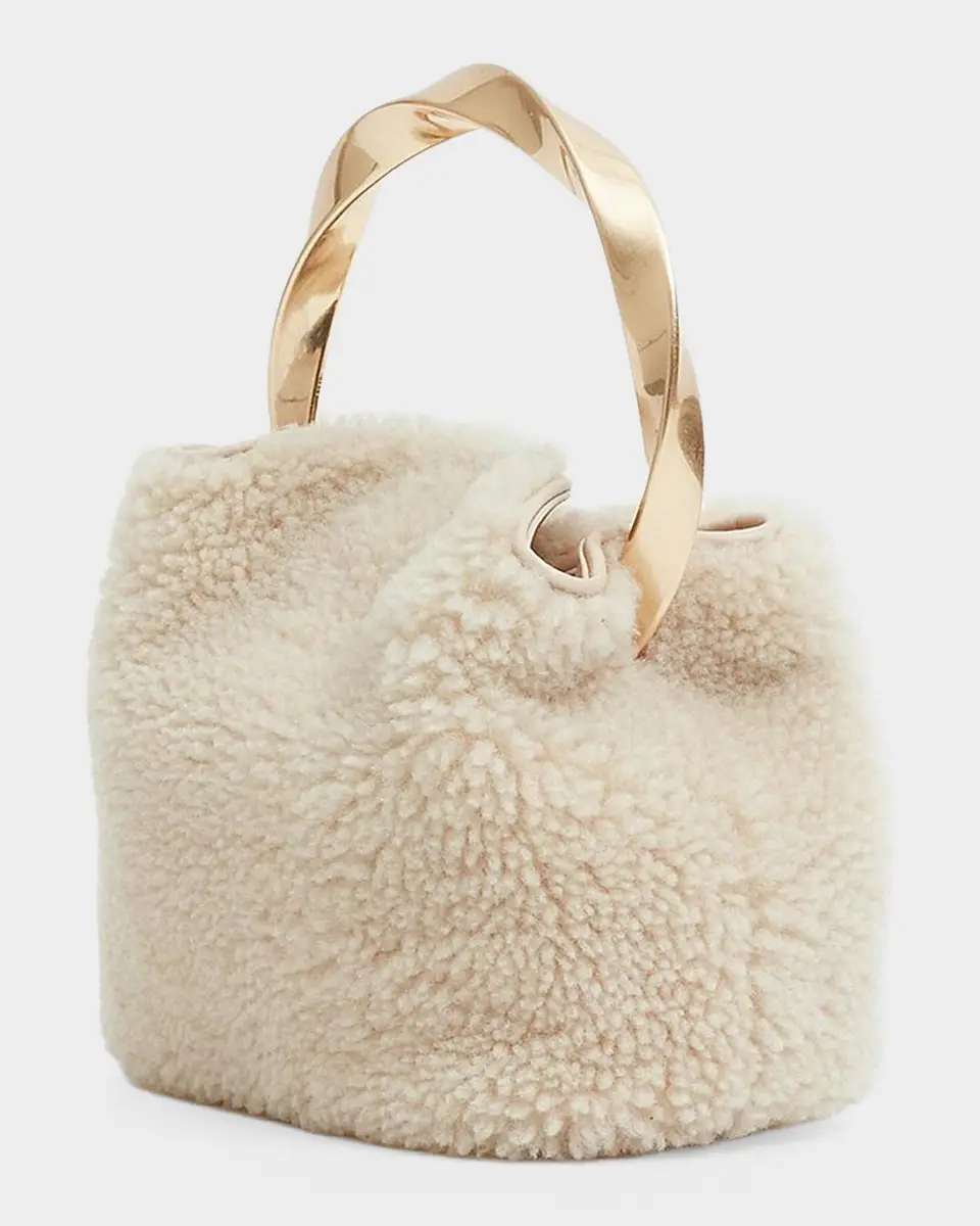 Simkhai Nixi Twist-Handle Shearling Bucket Bag | Thumbnail 3 Simkhai Nixi Twist-Handle Shearling Bucket Bag | Thumbnail 3