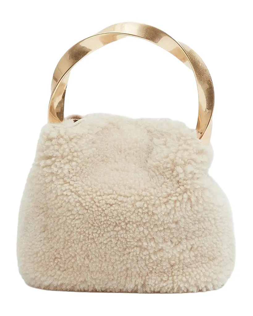 Nixi Twist-Handle Shearling Bucket Bag Nixi Twist-Handle Shearling Bucket Bag