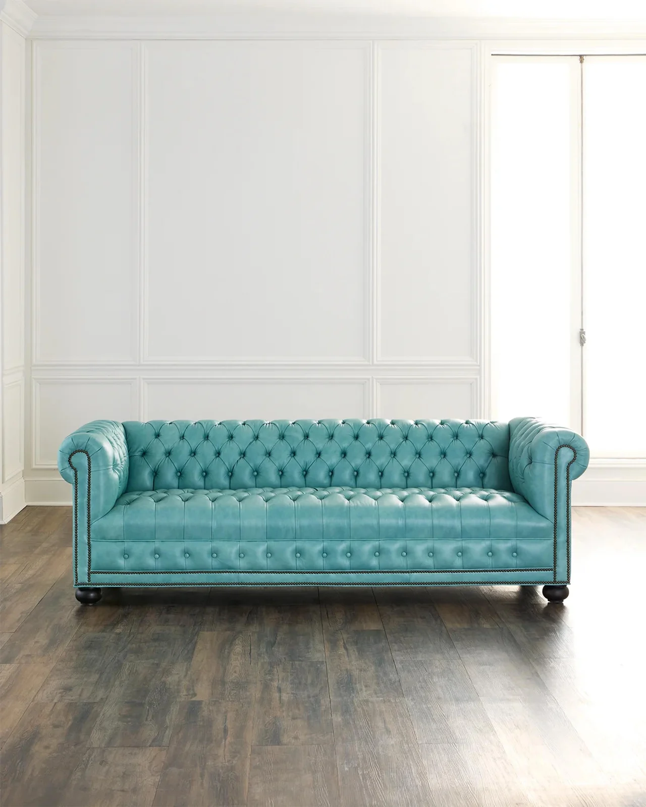 Old Hickory Tannery Callie 93" Leather Chesterfield Sofa