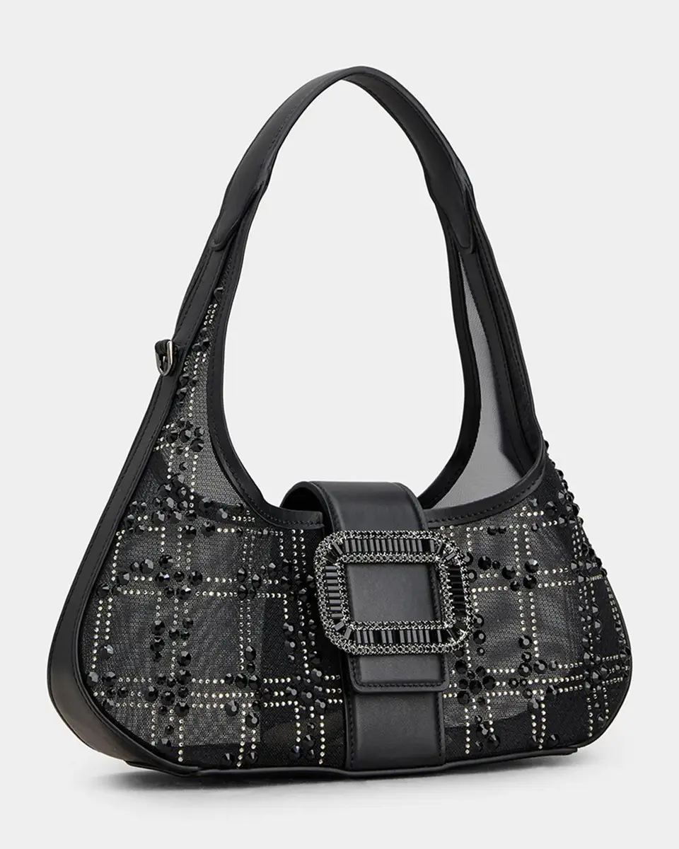 Roger Vivier Pilgrim Medium Crystal Mesh Hobo Bag | Thumbnail 2 Roger Vivier Pilgrim Medium Crystal Mesh Hobo Bag | Thumbnail 2