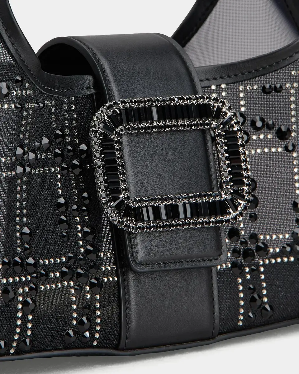 Roger Vivier Pilgrim Medium Crystal Mesh Hobo Bag | Thumbnail 3 Roger Vivier Pilgrim Medium Crystal Mesh Hobo Bag | Thumbnail 3