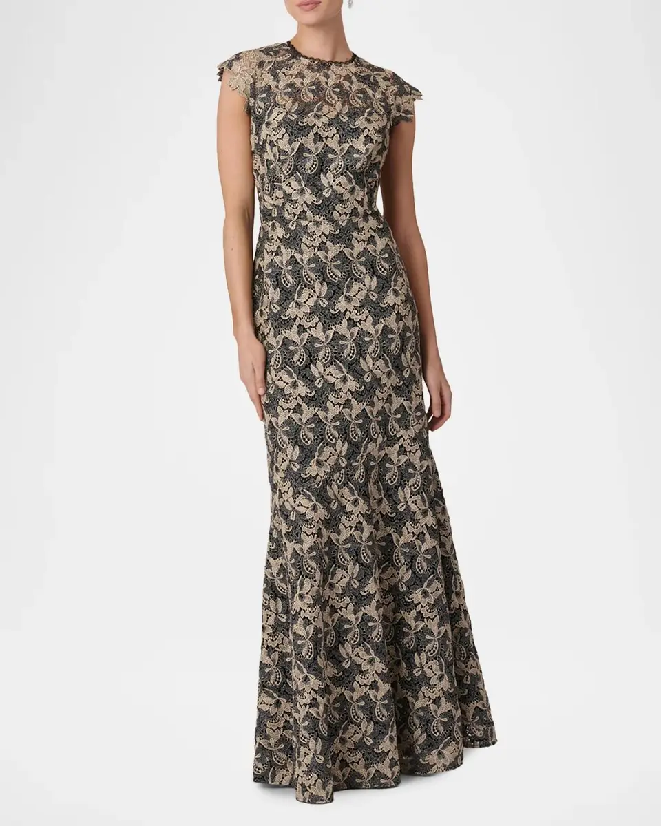 Shoshanna Raven Shimmer Lace Mermaid Gown | Thumbnail 3 Shoshanna Raven Shimmer Lace Mermaid Gown | Thumbnail 3