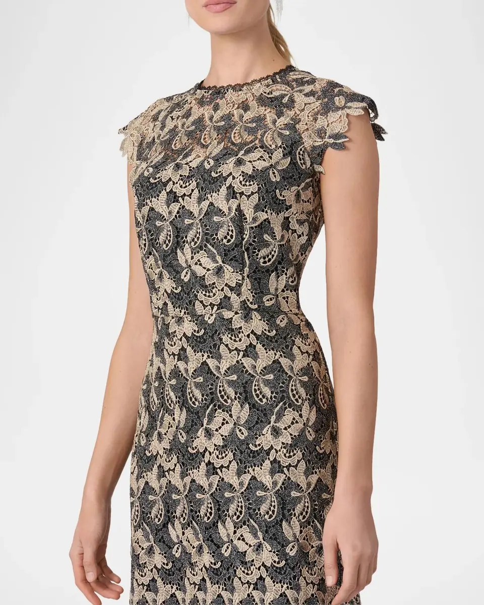 Shoshanna Raven Shimmer Lace Mermaid Gown | Thumbnail 4 Shoshanna Raven Shimmer Lace Mermaid Gown | Thumbnail 4
