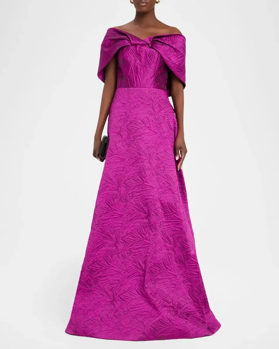 Rickie Freeman for Teri Jon Jacquard Knot Gown | Thumbnail 2