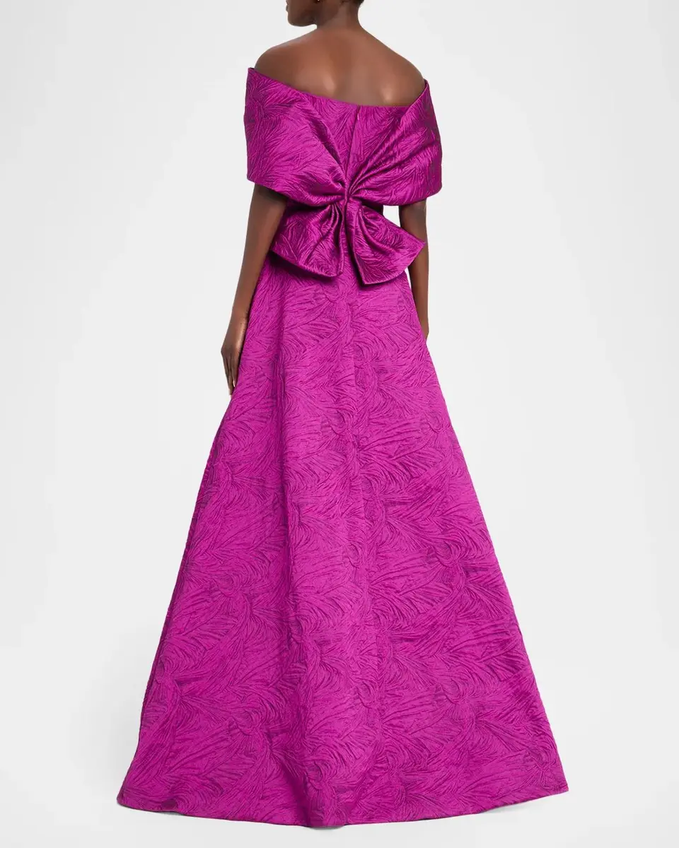 Rickie Freeman for Teri Jon Jacquard Knot Gown | Thumbnail 3