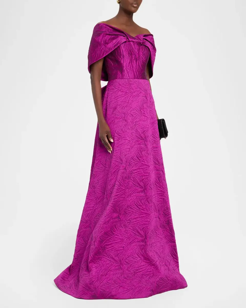 Rickie Freeman for Teri Jon Jacquard Knot Gown | Thumbnail 4