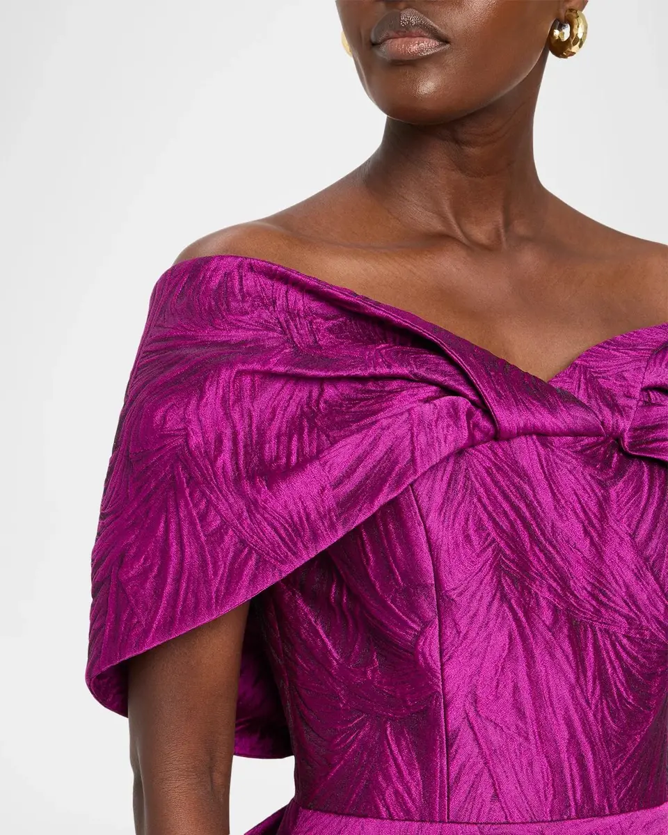 Rickie Freeman for Teri Jon Jacquard Knot Gown | Thumbnail 5