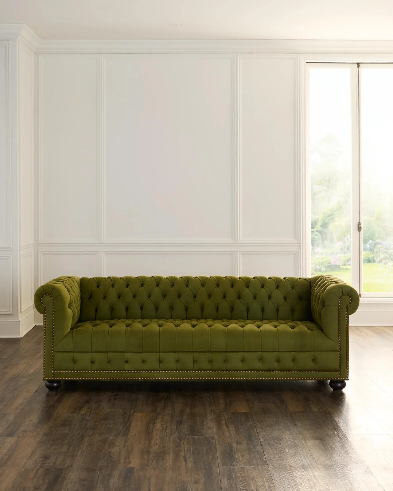 Old Hickory Tannery Ava 93" Leather Chesterfield Sofa