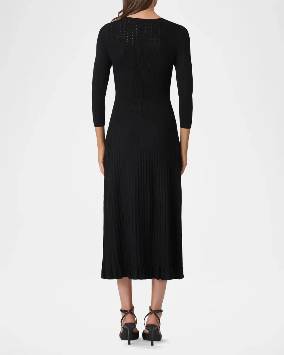 Shoshanna Pleated Rib Knit Midi Dress | Thumbnail 2
