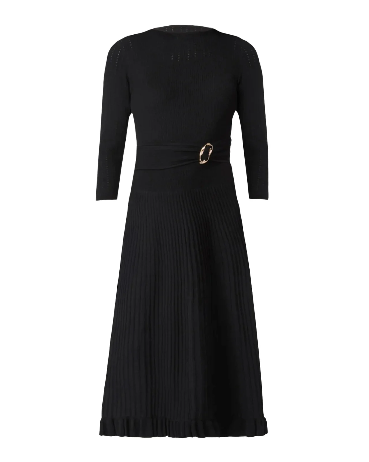 Pleated Rib Knit Midi Dress Pleated Rib Knit Midi Dress