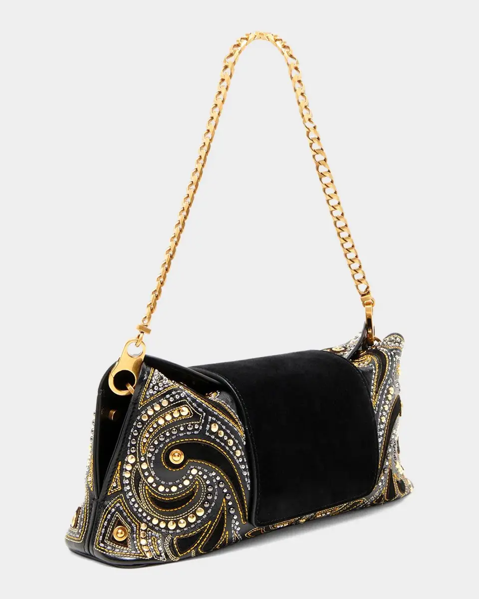 Versace Vivian Embroidered Leather Clutch | Thumbnail 4