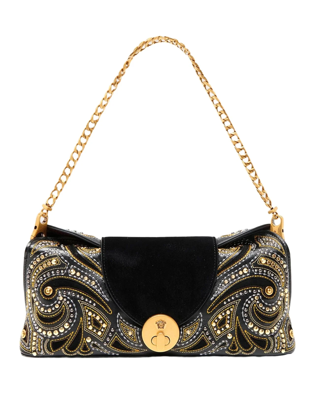 Versace Vivian Embroidered Leather Clutch