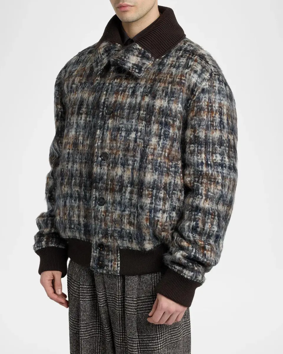 Dolce & Gabbana Plaid Mohair-Blend Jacket | Thumbnail 4 Dolce & Gabbana Plaid Mohair-Blend Jacket | Thumbnail 4