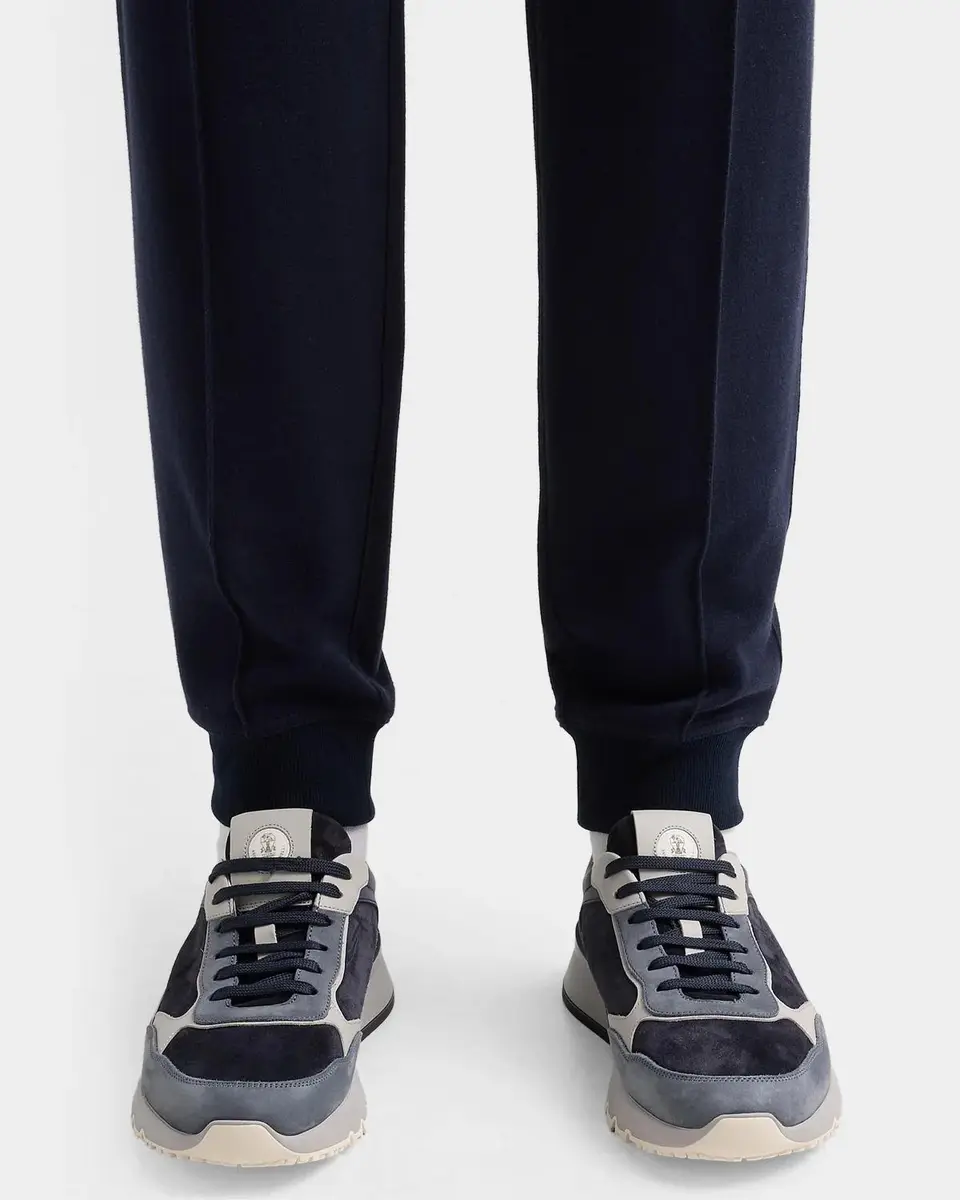 Brunello Cucinelli Men's Suede and Leather Sneakers | Thumbnail 2 Brunello Cucinelli Men's Suede and Leather Sneakers | Thumbnail 2