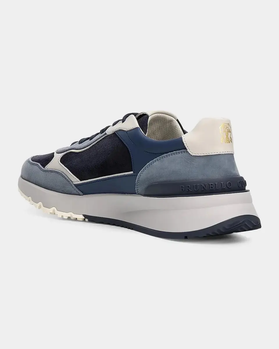 Brunello Cucinelli Men's Suede and Leather Sneakers | Thumbnail 4 Brunello Cucinelli Men's Suede and Leather Sneakers | Thumbnail 4
