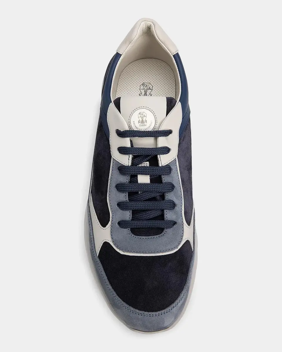 Brunello Cucinelli Men's Suede and Leather Sneakers | Thumbnail 6 Brunello Cucinelli Men's Suede and Leather Sneakers | Thumbnail 6