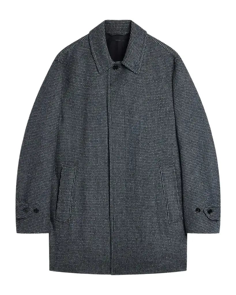 dunhill Men's Wool, Silk & Cashmere Nailhead Short Car Coat