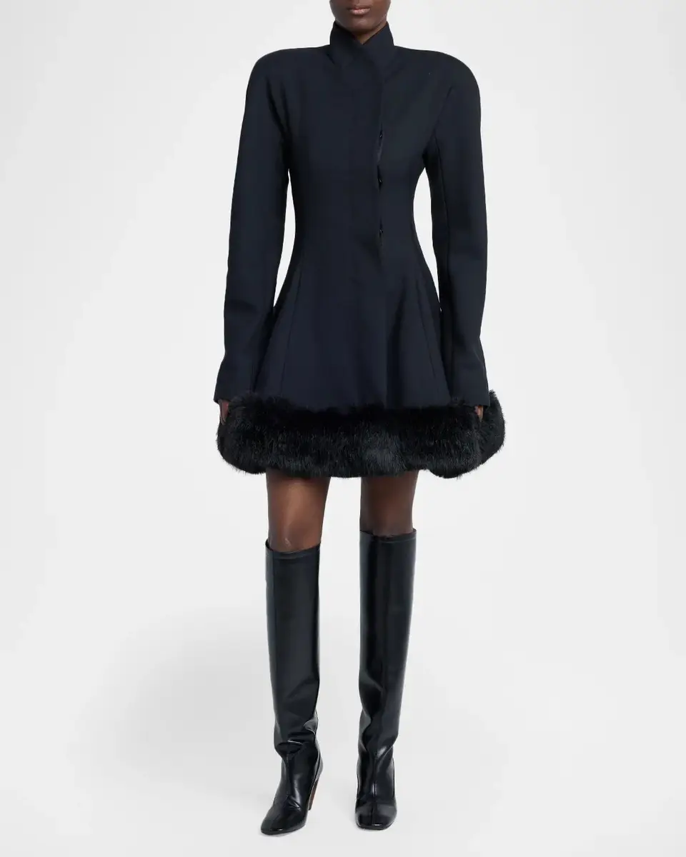 Stella McCartney Faux-Fur Trim Wool Peplum Jacket | Thumbnail 2 Stella McCartney Faux-Fur Trim Wool Peplum Jacket | Thumbnail 2