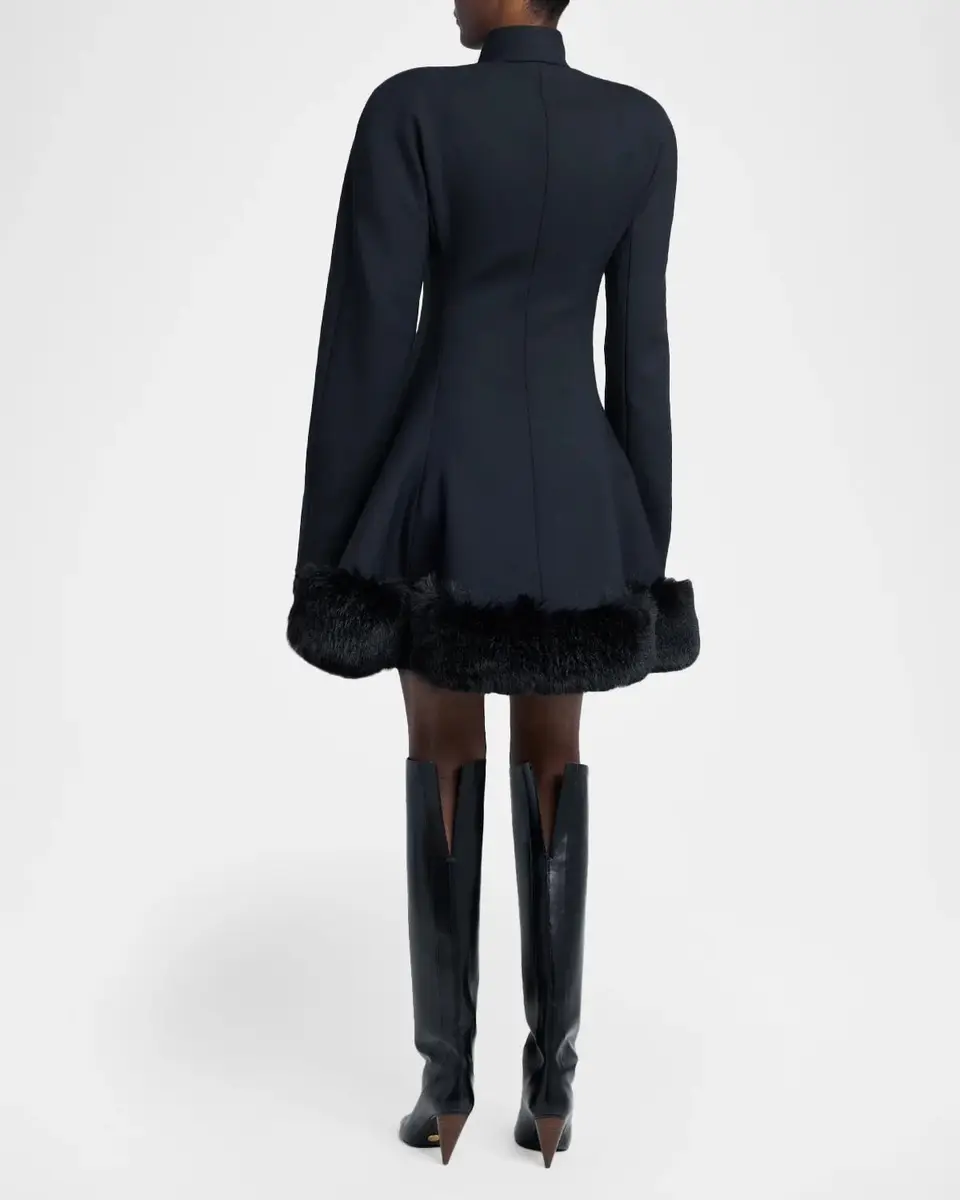 Stella McCartney Faux-Fur Trim Wool Peplum Jacket | Thumbnail 3 Stella McCartney Faux-Fur Trim Wool Peplum Jacket | Thumbnail 3
