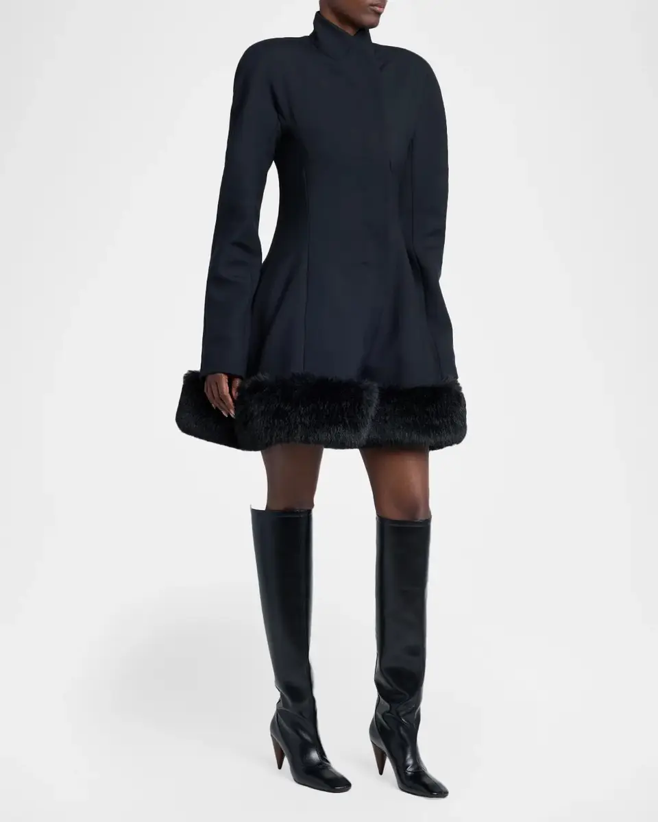 Stella McCartney Faux-Fur Trim Wool Peplum Jacket | Thumbnail 4 Stella McCartney Faux-Fur Trim Wool Peplum Jacket | Thumbnail 4