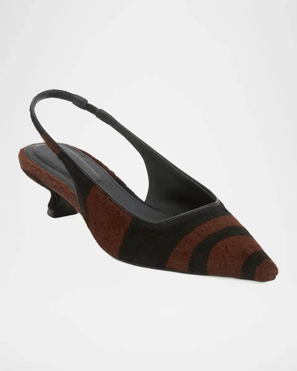Simkhai 35mm Jenny Calf Hair Slingback Pumps | Thumbnail 2