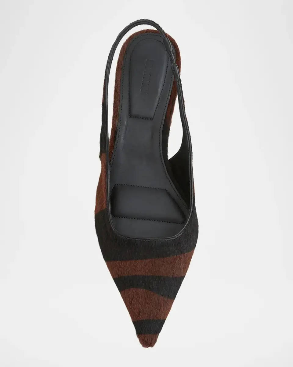 Simkhai 35mm Jenny Calf Hair Slingback Pumps | Thumbnail 3