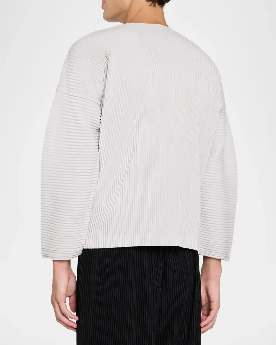 Homme Plissé Issey Miyake Men's Pleated Henley Long-Sleeve Shirt | Thumbnail 3 Homme Plissé Issey Miyake Men's Pleated Henley Long-Sleeve Shirt | Thumbnail 3