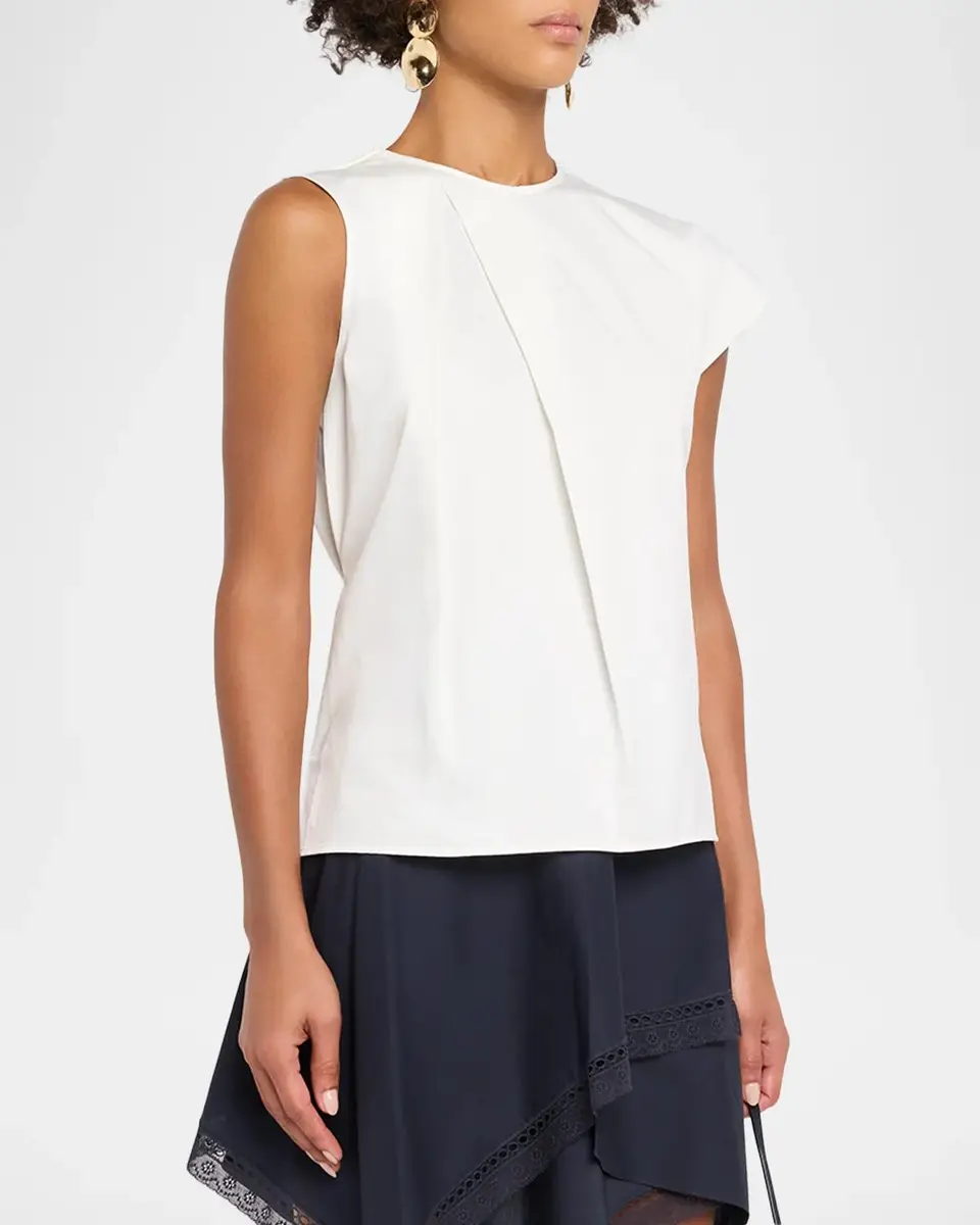 JW Anderson Sculptural Sleeve Pleated Cotton Poplin Top | Thumbnail 4 JW Anderson Sculptural Sleeve Pleated Cotton Poplin Top | Thumbnail 4