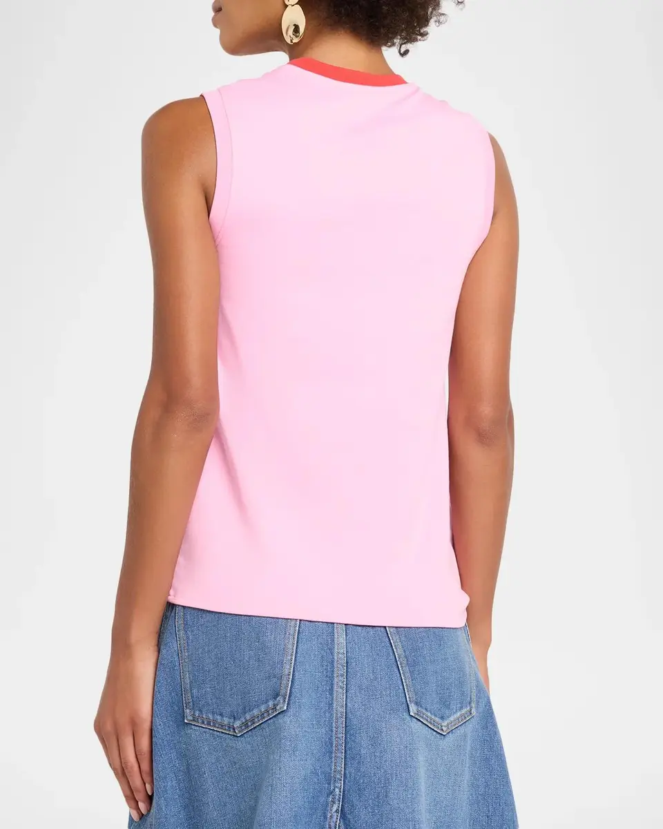 JW Anderson Bi-Color Cotton Tie Hem Tank Top | Thumbnail 3