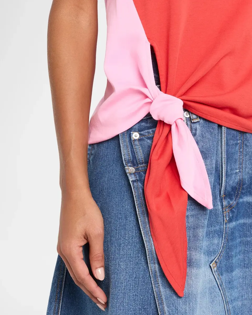 JW Anderson Bi-Color Cotton Tie Hem Tank Top | Thumbnail 5