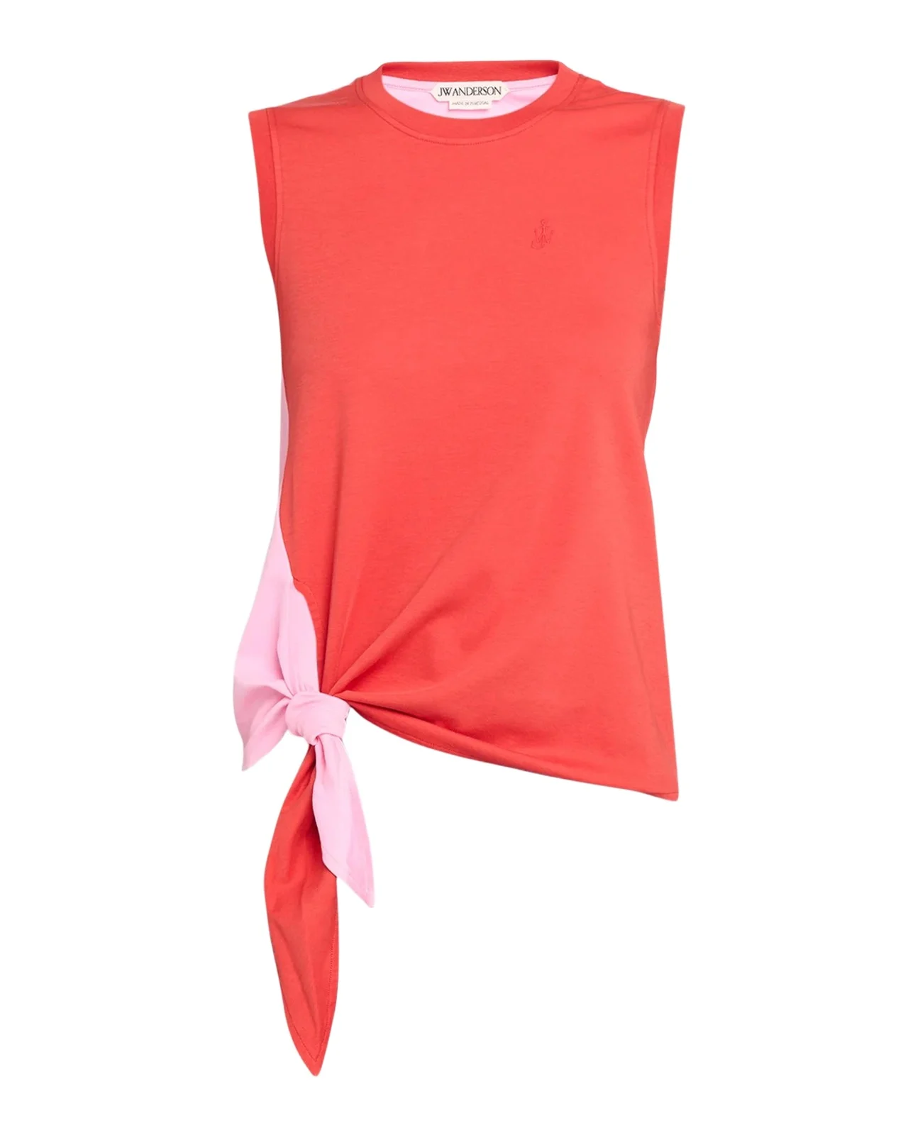 JW Anderson Bi-Color Cotton Tie Hem Tank Top