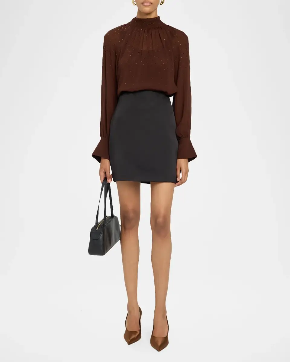Generation Love Noor Crystal-Embellished Chiffon Mock-Neck Blouse | Thumbnail 2 Generation Love Noor Crystal-Embellished Chiffon Mock-Neck Blouse | Thumbnail 2