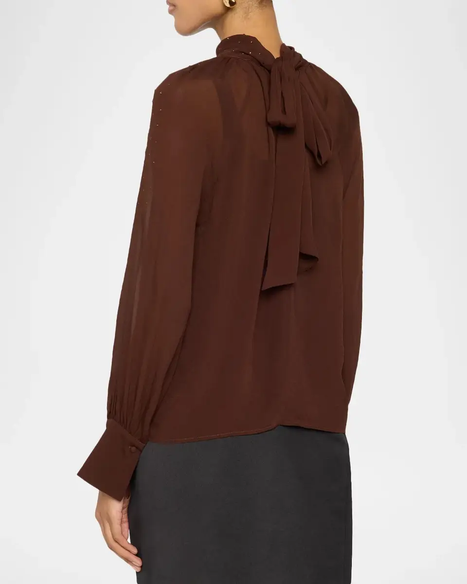Generation Love Noor Crystal-Embellished Chiffon Mock-Neck Blouse | Thumbnail 3 Generation Love Noor Crystal-Embellished Chiffon Mock-Neck Blouse | Thumbnail 3