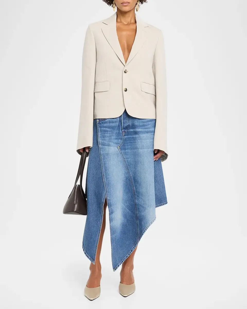 JW Anderson Weighted Sleeve Linen-Blend Blazer Jacket | Thumbnail 2 JW Anderson Weighted Sleeve Linen-Blend Blazer Jacket | Thumbnail 2