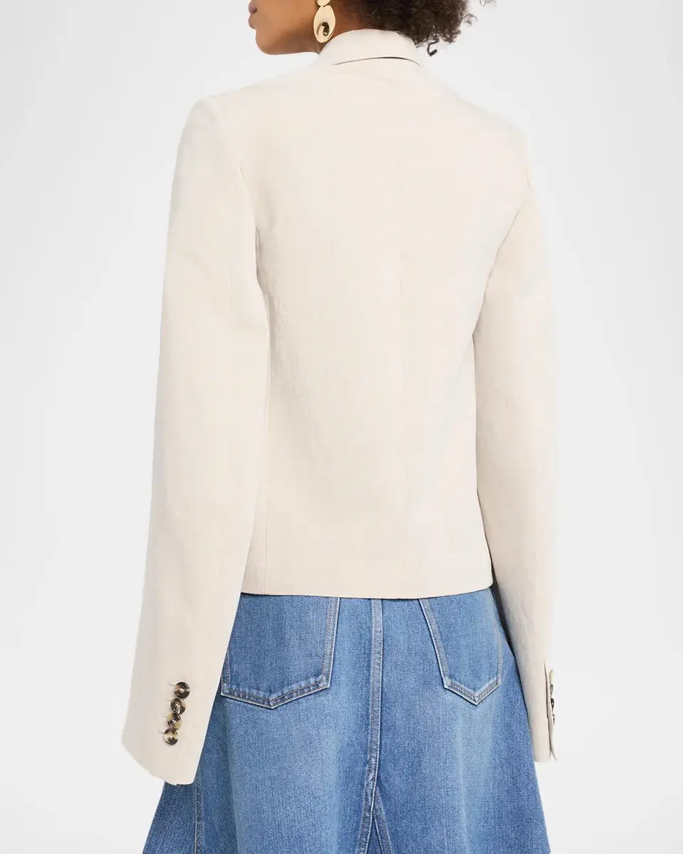 JW Anderson Weighted Sleeve Linen-Blend Blazer Jacket | Thumbnail 3 JW Anderson Weighted Sleeve Linen-Blend Blazer Jacket | Thumbnail 3
