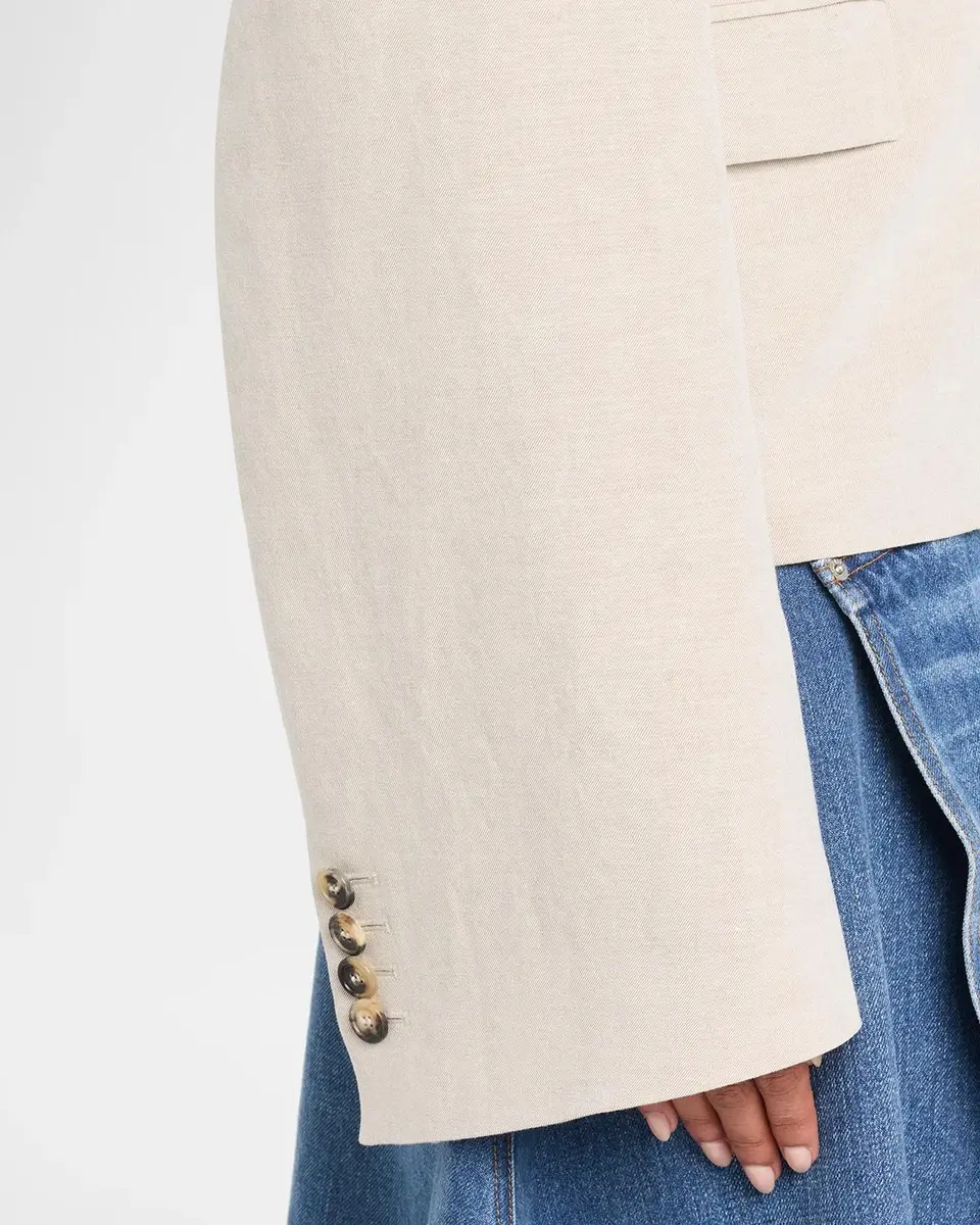 JW Anderson Weighted Sleeve Linen-Blend Blazer Jacket | Thumbnail 5 JW Anderson Weighted Sleeve Linen-Blend Blazer Jacket | Thumbnail 5