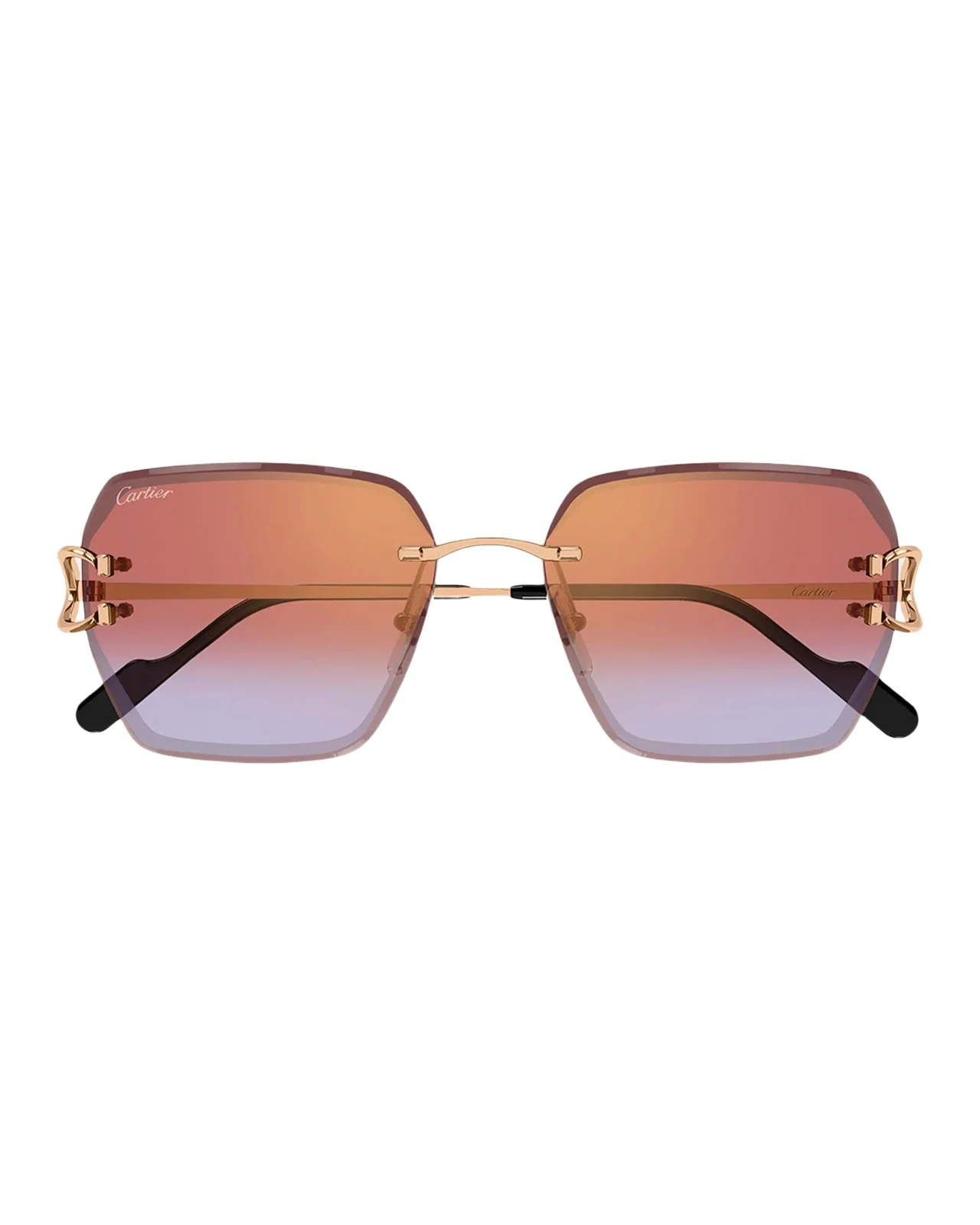 Cartier Motifs De 58MM Platinum-Plated Butterfly Sunglasses